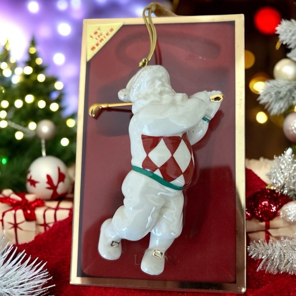 Lenox First In Series Golfing Santa Christmas Ornament - Picture 1 of 5